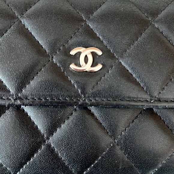 Chanel Black Lambskin Flap Wallet With Silver CC - Picture 8 of 16